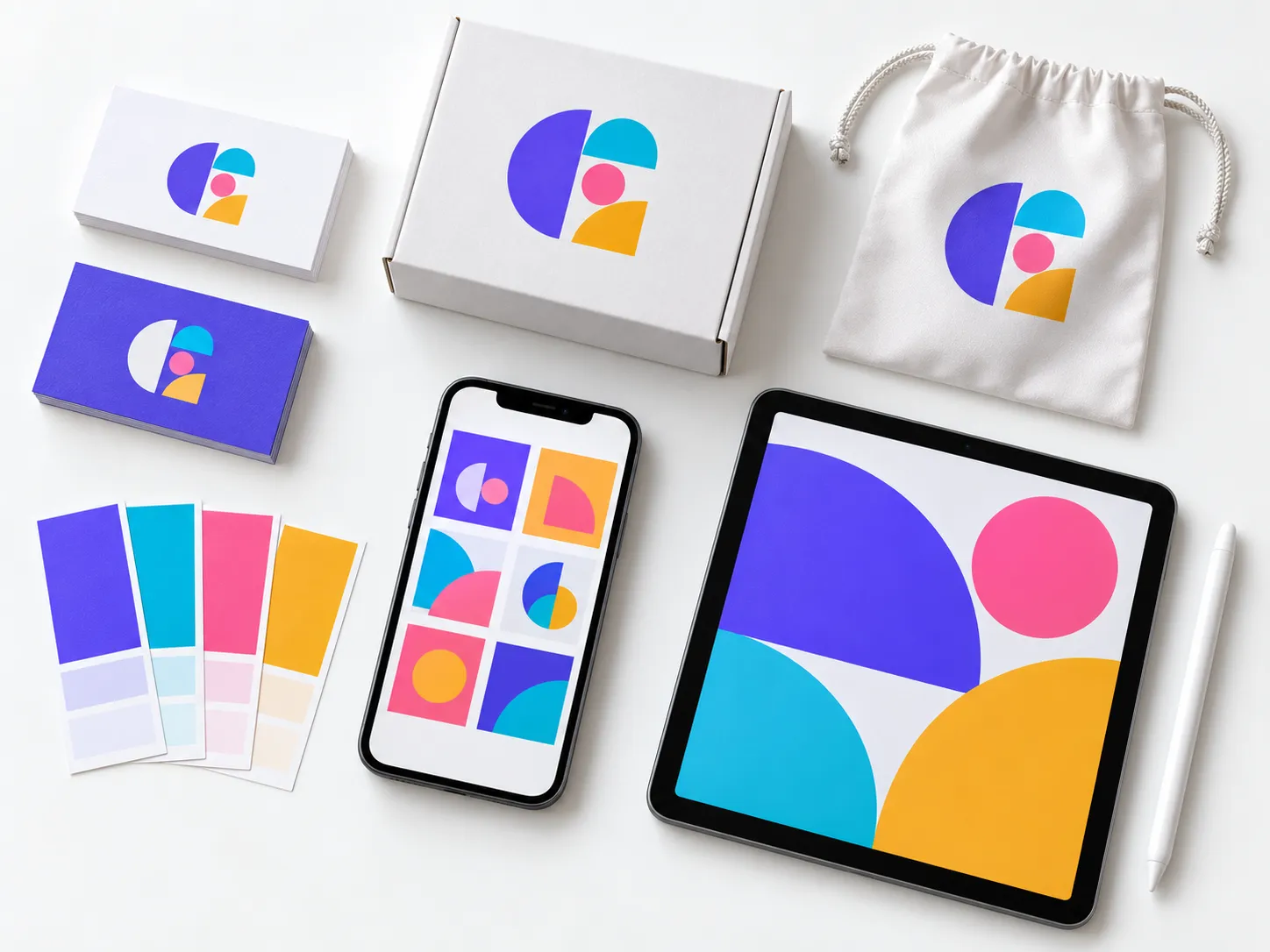 Professional graphic design work including logo, social media and packaging designs