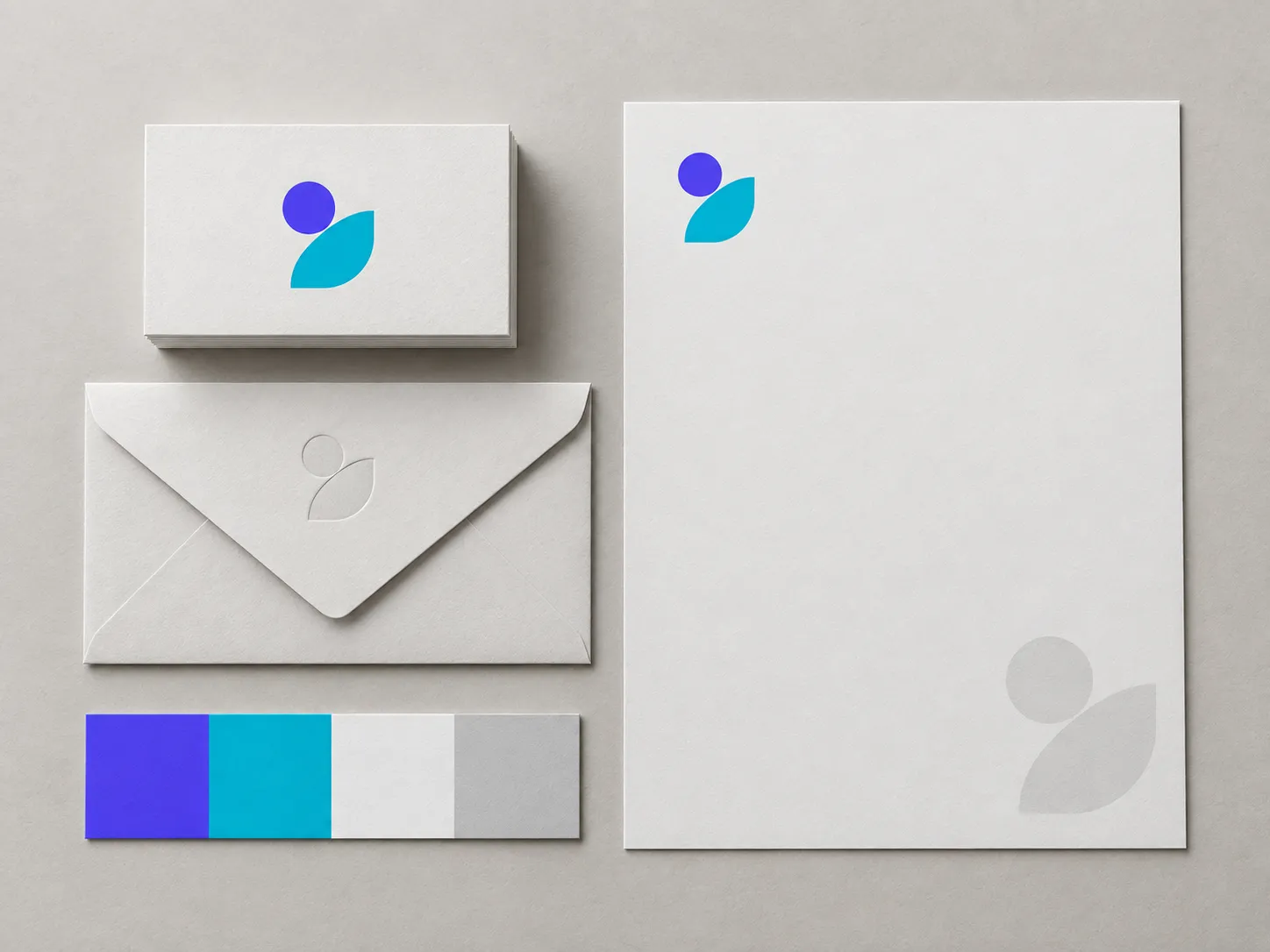 Logo and brand identity design mockup